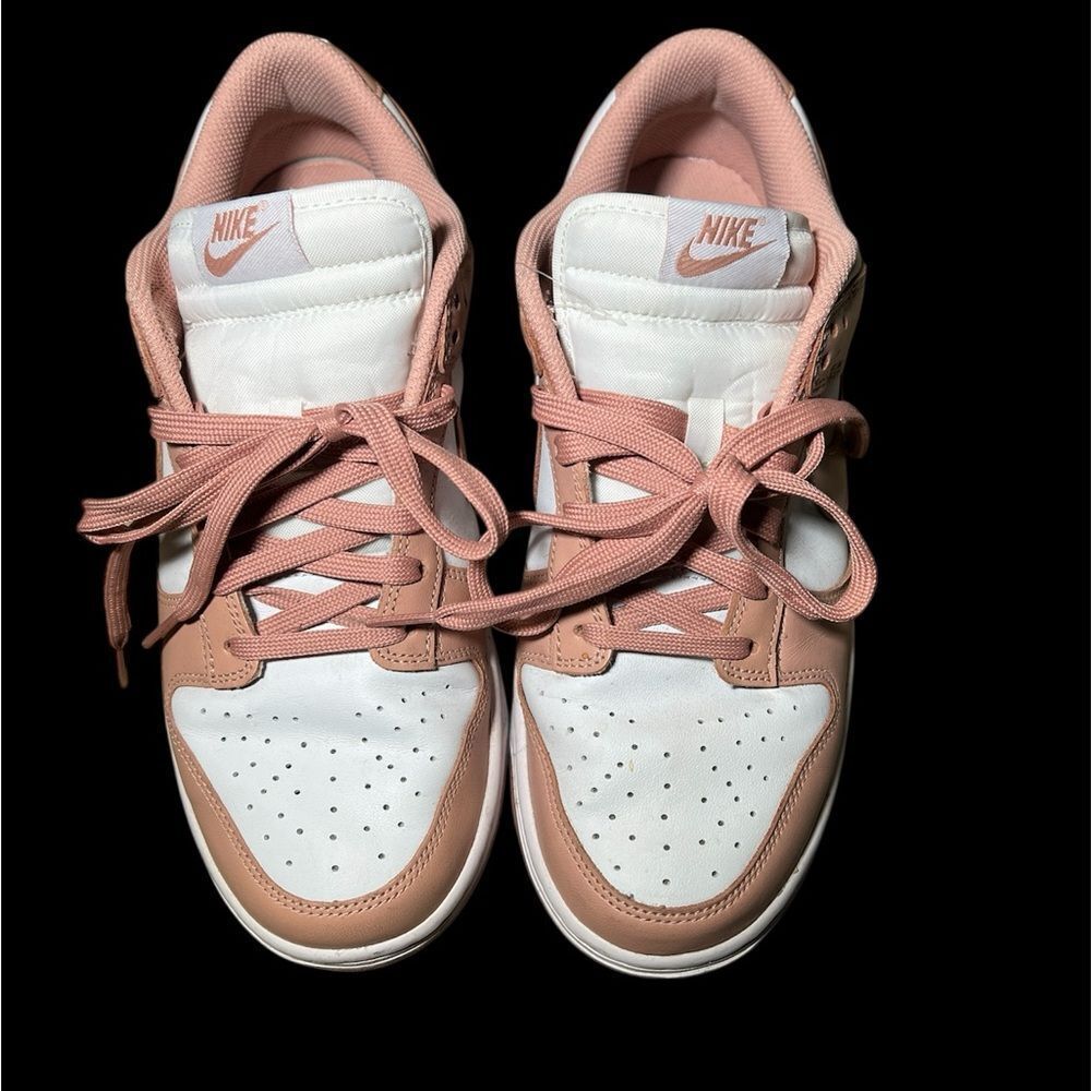 Nike Coral and White Low-Top Dunks - Picture 4 of 9
